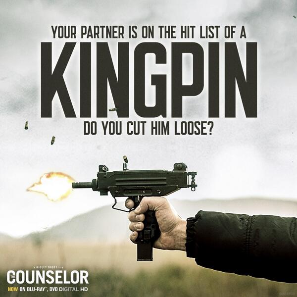 CounselorMovie's tweet photo. Your partner is on the hit list of a kingpin. Do you cut him loose?  #TheCounselor http://t.co/8sx0YIIadr