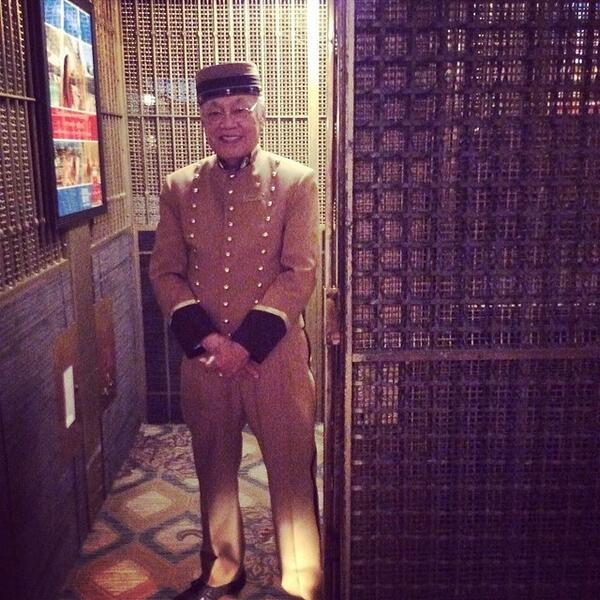 Pleasurable @lucywaverman “@lucywaverman: The only elevator operator left in the US. @delcoronado #victorianelegance ”