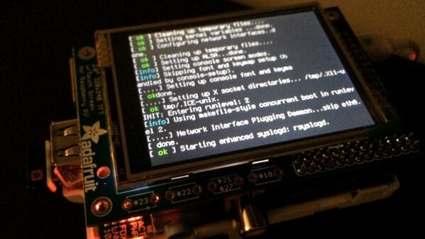IoTnerd's tweet image. Cheap touchscreen mounted atop a cheap PC. Perfect combination for a wall mounted interface.
@adafruit #pitft #rpi
