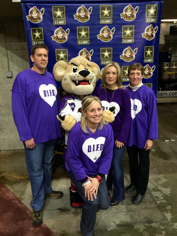 BingDevils's tweet photo. Steph Richardson and members of #MHAST with #BSens mascot Max before the ceremonial puck drop tonight #DIFD http://t.co/tkmYhquw3T