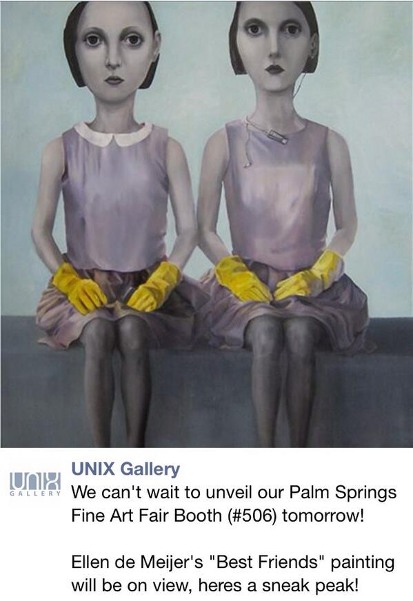 EllendeMeijer's tweet image. &apos;Best Friends&apos; now shown at the Palm Springs Art Fair at booth 506 #unixgallery #ellendemeijer #digitaldivide