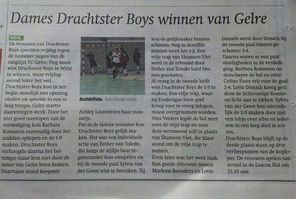 DFTda1's tweet image. 'Dames Drachtster Boys winnen van Gelre' #Eredivisiezaalvoetbal #DFT1 #geldra