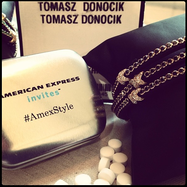 Get the real deal! #AmexStyle #blackdiamonds #lfw #Americanexpress #tomaszdonocik #leatherwrap #ChristopherRaeburn