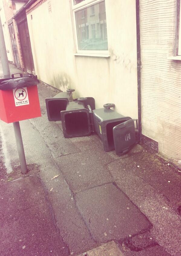 Tom_Kibble's tweet image. It's wheelie bin windy these past few days on my street!