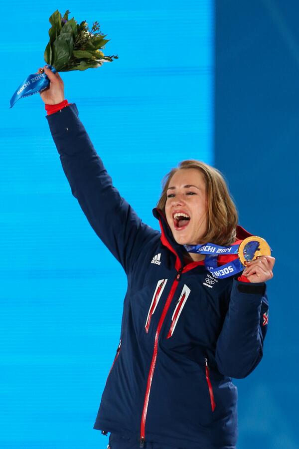 TeamGB's tweet photo. Dreamt it, lived it, breathed it, won it! @TheYarnold: Olympic Champion! #YarGold #Skeleton #GoTeamGB http://t.co/zAIZydSSKB