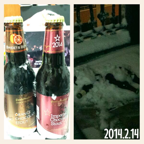 snoo_beer_bot's tweet photo. 昨日のChocolate Stoutビターで美味しかった。本当にチョコのよう。大雪のおかげでベランダでキンキンに冷えた。 http://t.co/S7LjUCIFjU