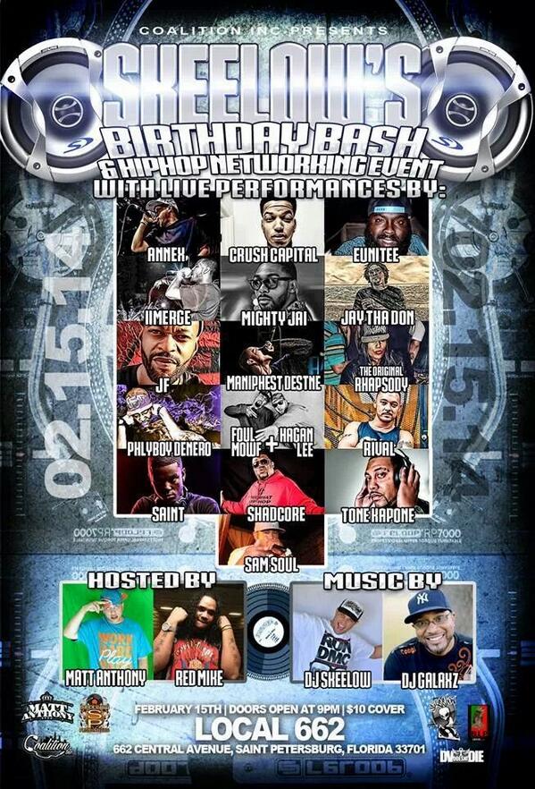 slickworthi's tweet image. #DjSkeelow #BdayBash tonight #Local662 #DTSP  @CrushDrilla  @iiMerge_Mr911  @Annexhiphop  @RedMike83  @Shadcore more