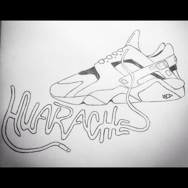 nike huarache drawing