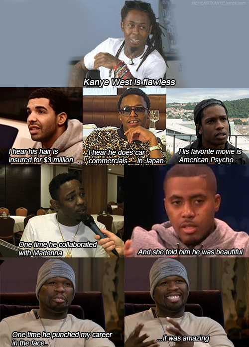 TweetLikeYeezus's tweet photo. Rappers opinons on me http://t.co/d8k8X4QRc0