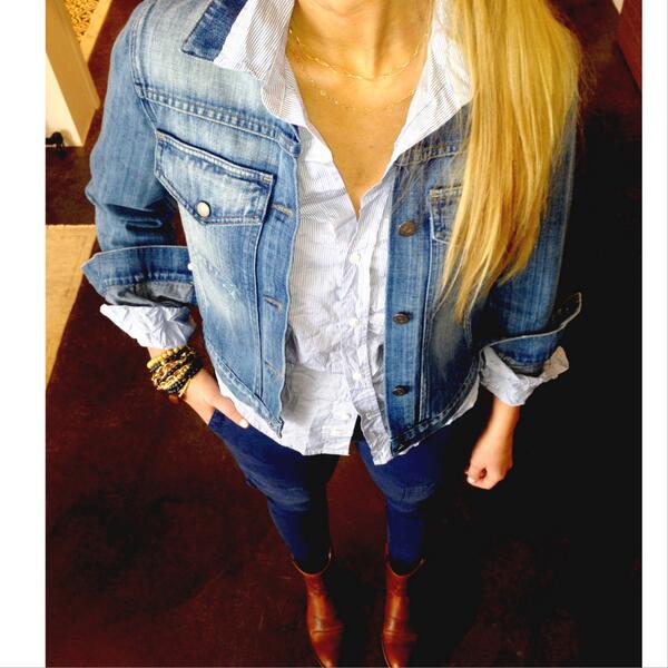 The perfect Saturday look! #ootd #countrychic @CtznsOfHumanity <a href="/frankandeileen/">Frank&Eileen</a> <a href="/currentelliott/">Current/Elliott</a> #jillmichael