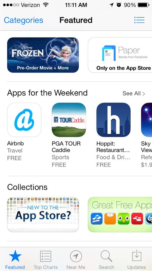 stevendziedzic's tweet photo. @hoppit is featured on the front page of the App Store this week. Crazy! I'm honored. #nevertoolate http://t.co/nFARcELMEb