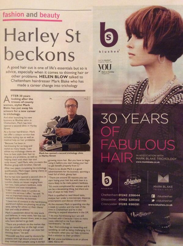 Mark_Blake's tweet photo. Great Article on Mark Blake Trichology in @WeekendGlos @GlosCitizen @GlosEcho @Glos_Media http://t.co/cOgNDXSSwu http://t.co/XcmKQ5buAV
