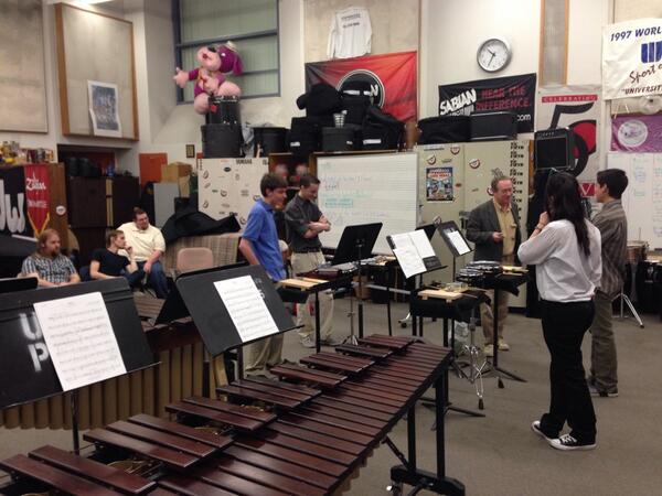 TeacherJed's tweet photo. Percussion clinic with UNLV's Dr. Gronemeier! #jdchs http://t.co/p7xNUIKmiH