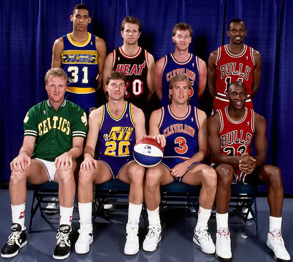 SportsNation on Twitter: "Reggie Larry Bird. Michael Jordan. Here the 3-point shootout contestants from 1990! / Twitter