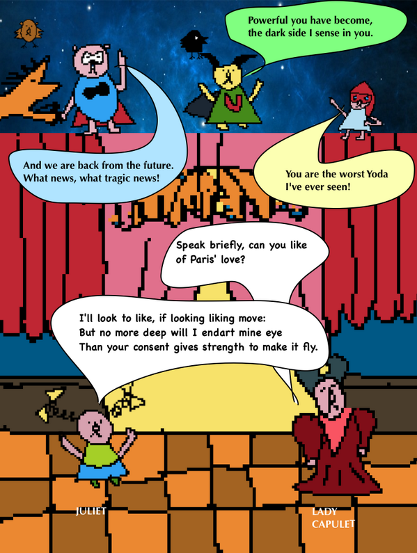 Supergatari's tweet image. Romeo and Juliet and #Supergatari. Panel 19