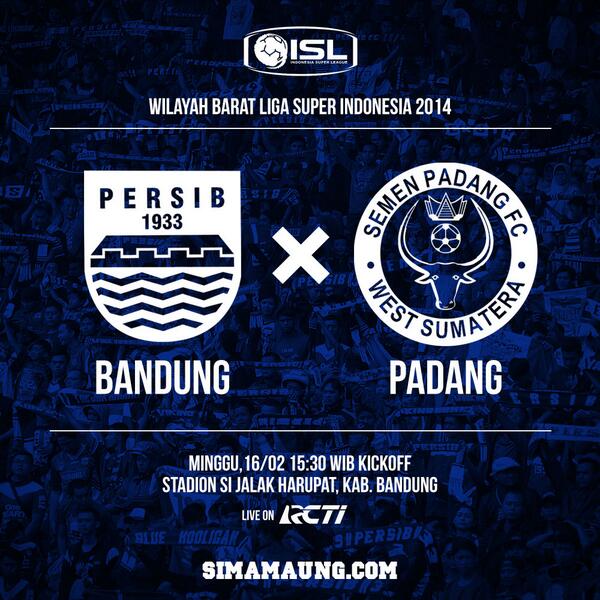 hari ini IKSL 2014: Persib Bandung vs Semen Padang at std Jalak harupat kick off 15:30 live on RCTI  #PersibDay