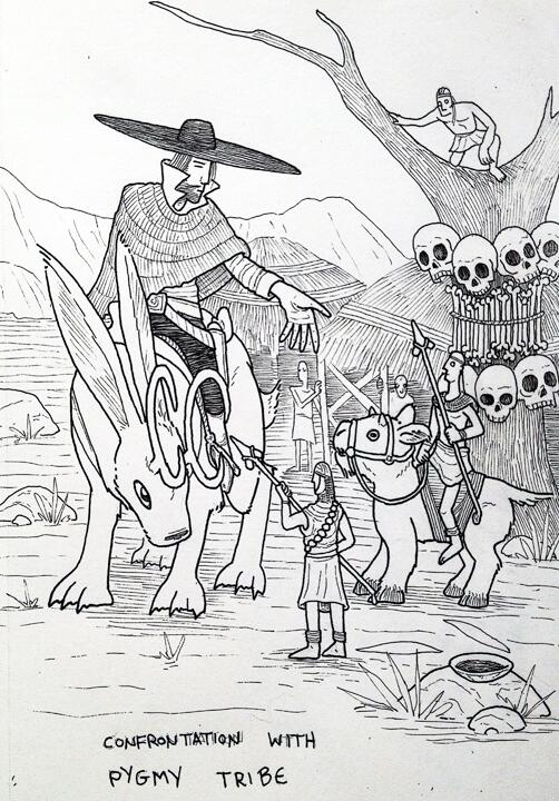 Confrontation with desert pygmy tribe 