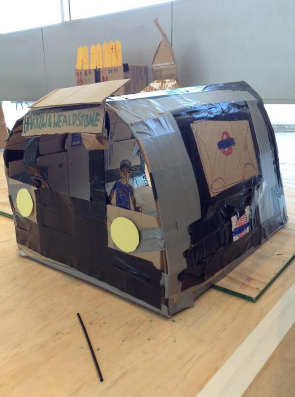 LandOfKidsFest's tweet photo. @southbankcentre our very own tube at our Cardboard Kingdom at #Imagine http://t.co/vVrW9wszc3