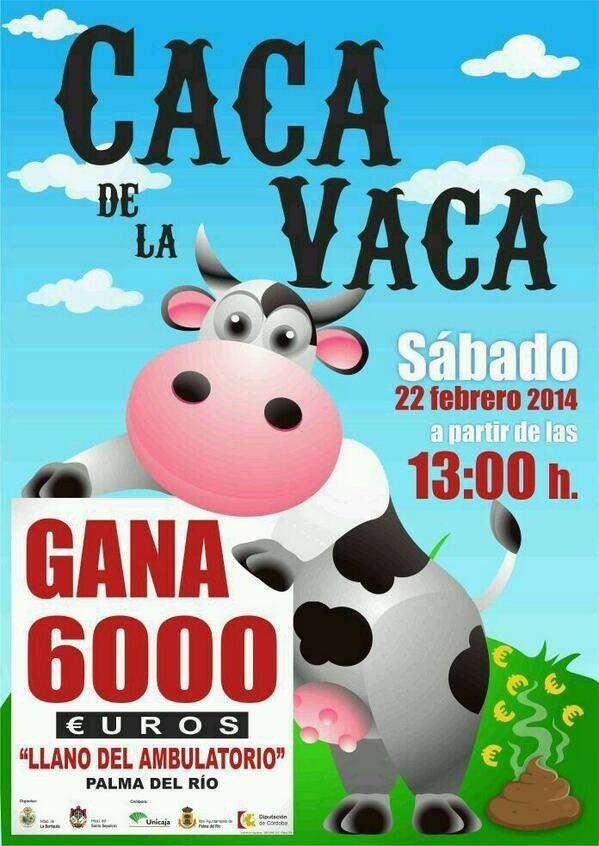 Hsantosepulcro's tweet photo. ¡¡¡CACA DE LA VACA!!!Corre a comprar tus PARTICIPACIONES por solo 2´50€ puedes GANAR 6000€. Además del mejor ambiente http://t.co/cqxvY58QSU