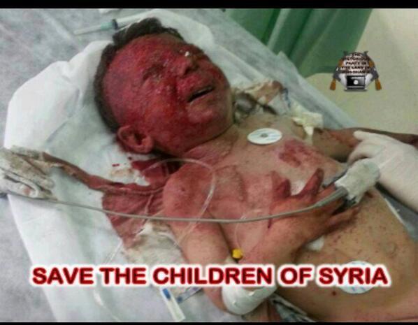 SEORANG BAYI DI SYRIA DIBOM BARU-BARU INI.RETWEET SUPAYA SEMUA DAPAT MENDOAKAN MEREKA. ALLAH CATIT KEBAIKAN KITA.