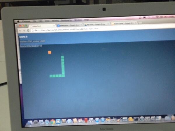 sea_snell's tweet image. This snake game I created #codedaykc