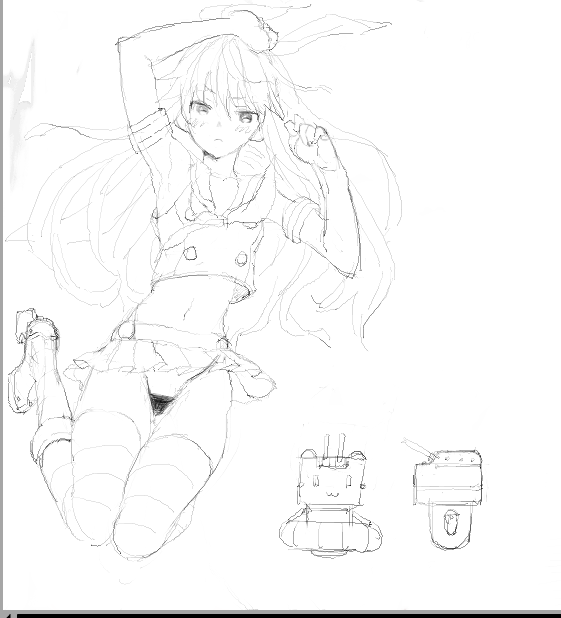 エチャで描いた島風ちゃんっ 