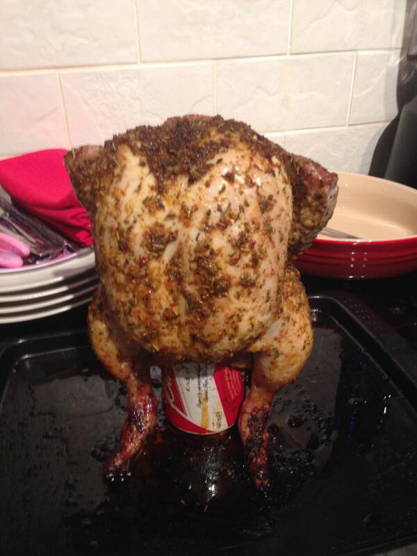 Pheartwell's tweet image. Beer butt chicken was delicious, thanks @jamieoliver #DoThatAgain