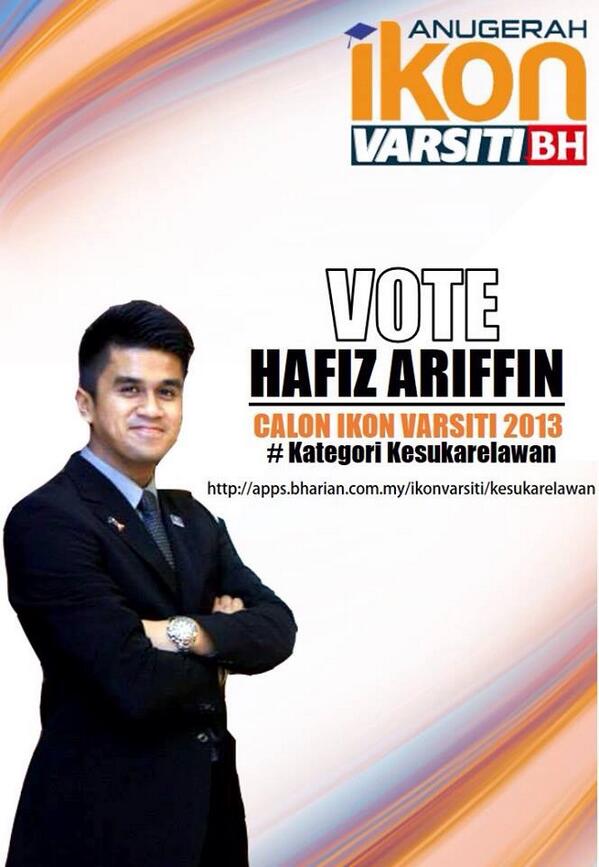 Mohon jasa baik &amp; bantuan rakan2 utk mengundi sy bg Anugerah Ikon Varsiti 2013 - bharian.com.my/ikonvarsiti/in…