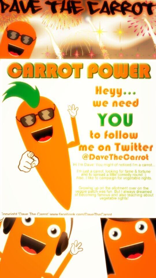 DaveTheCarrot's tweet photo. #CarrotPower http://t.co/NbBiZ0njhG