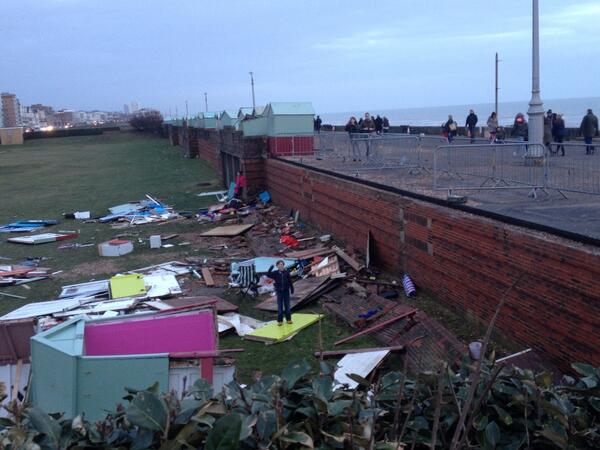 SimpkinMatt's tweet photo. Quick drink after the brighton half marathon in the beach hut... Oh.  Maybe not. http://t.co/fi6kd7pjha