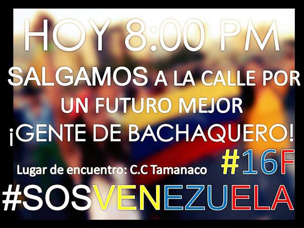 wishingstories's tweet photo. HOY EN C.C TAMANACO EN BACHAQUERO 8:00 PM, RT POR FAVOR BACHQR TAMBIÉN SE UNE #16FVnzlaEnlaCalleNicolasPaElConoTeVas http://t.co/0MQkgBBp61