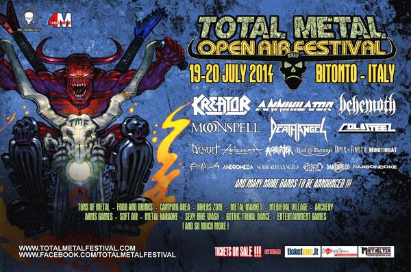VivoManagement's tweet photo. TOTAL METAL FESTIVAL OPEN AIR: 19 and 20 July 2014 - the Italian Heavy Metal Pomised Land! https://t.co/90Hun9A5M6 http://t.co/Pa1ebeK3bK