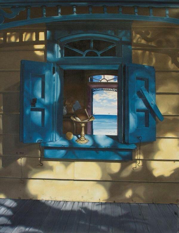 EdMontgomeryArt's tweet photo. "House of Angelus" Don Daulke, oil on canvas, 50x40 http://t.co/9T9o2oqsB8
