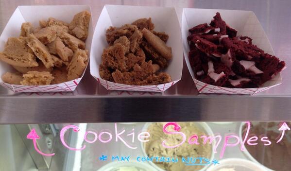 CoolhausLA's tweet photo. If you wanna know what kind of deliciousness you're in for, try a sample! #redvelvet #peanutbutter #maplepancake http://t.co/vK2wBjVkpz