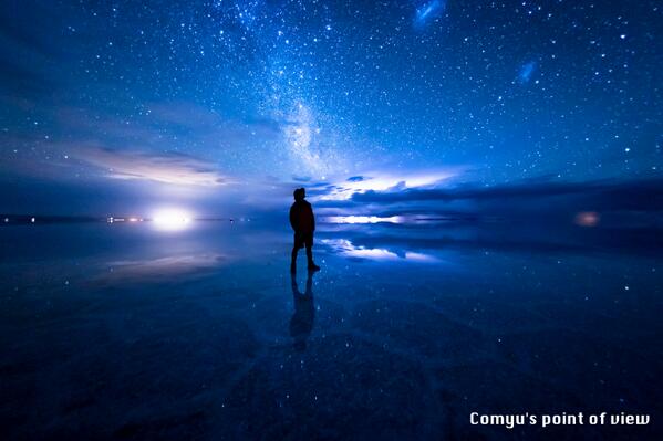 Comyu 拡散希望 まるで宇宙 ウユニ塩湖の星空 数ヶ月の雨期の中でわずか数日しかない新月の夜に行く事が出来てほんとによかったです 地球上にこんな場所がある事をぜひ知ってもらいたいです そして実際に行って見てもらいたいです Http T Co