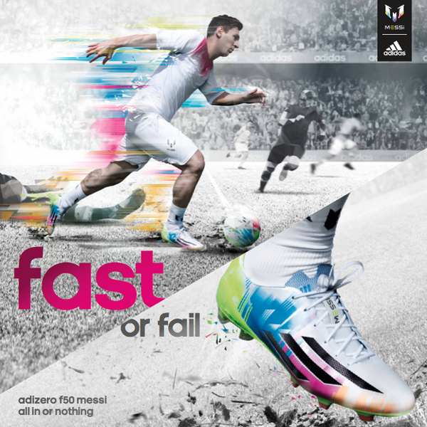 The new @adidasUK adizero #f50 messi has been given a touch of Samba.  Pre-order: http://t.co/TV26iN7U1U #fastorfail