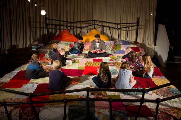 southbankcentre's tweet photo. We've increased the capacity of Grandpa Joe's Giant Storytelling Bed for #ImagineFest! Book: http://t.co/rRIiCpCJlh http://t.co/TbeVyuG3vH