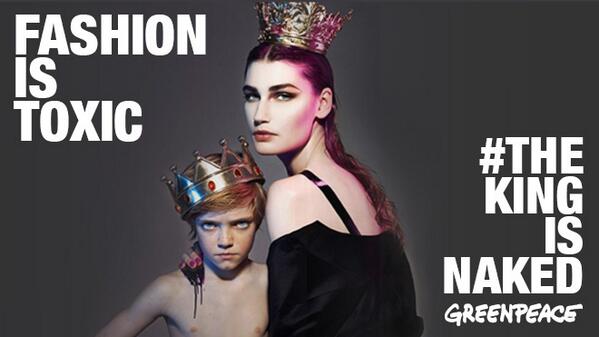 Greenpeace's tweet photo. #TheKingIsNaked! Join him in demanding toxic-free fashion for every single child: http://t.co/USHgCV8oxh #Detox #mfw http://t.co/ZSzfIIoQcm