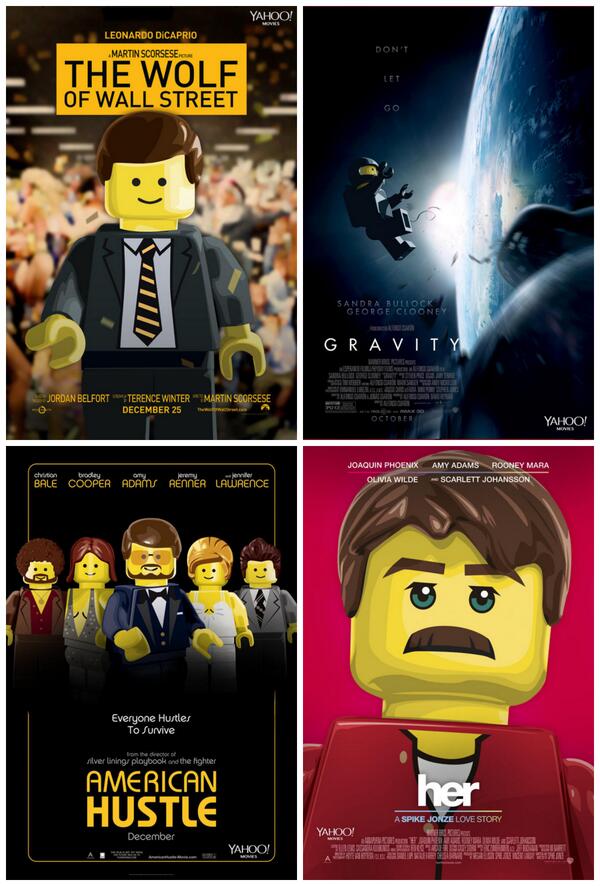 lacriaturacreat's tweet photo. Los pósters de los nominados a "Mejor película" en Los Óscar de este año recreados en Lego http://t.co/OJ08VxMaia http://t.co/3xdA541eMr