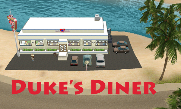 Simomania's tweet image. Download Wittylady's  "Duke's Diner".  A retro diner for your town. Exchange Link: thesims3.com/assetDetail.ht…