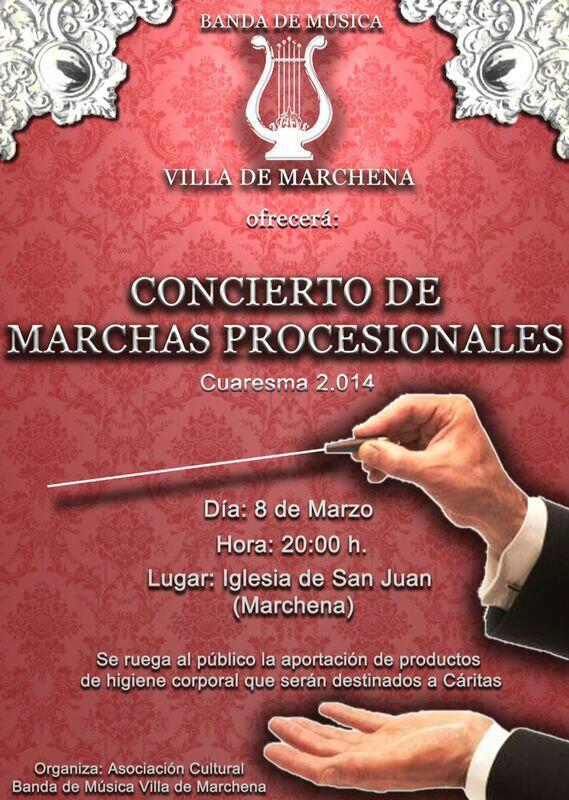 aestaesmarchena's tweet photo. El día 8 de Marzo,a las 20:00,en la iglesia de San Juan Bautista,concierto de marchas procesionales @BandaVilladeM . http://t.co/zu1j0I8xqf