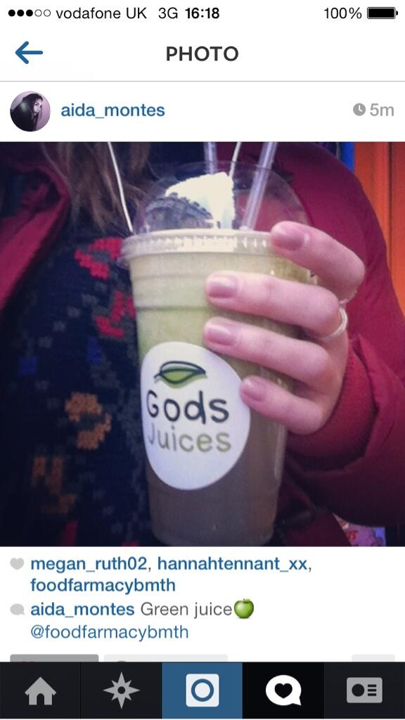 FoodFarmacy's tweet image. Afternoon gods juices, thanks for the pic Aida! #godsjuices
