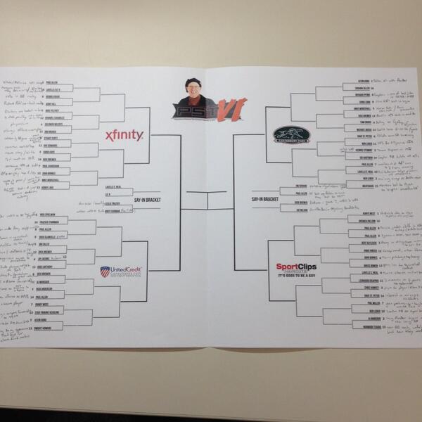 CJessen1848's tweet image. @CommonManKFAN @BMileskiKFAN  Filling out #pstvi brackets at work today #highstakes #bracketology