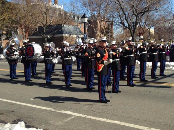 JerRScott's tweet image. .@USMarineCorps Band playing in Old Town Alexandria for the President's Day parade.