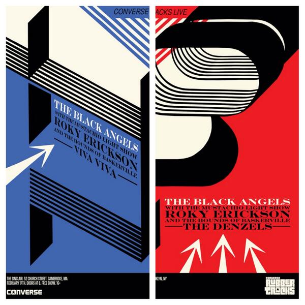 The latest Converse Rubber Tracks Live posters for tonight in Boston & tomorrow in NYC. Art by @blandchristian