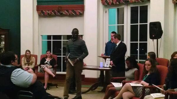 RHA President Harry Titus @CallMe_Mister24 being inducted into <a href="/CCUNRHH/">CCU NRHH</a>! <a href="/CCUHousing/">University Housing</a>