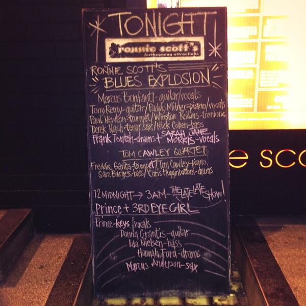 Le programme du soir au Ronnie Scott's Jazz Club