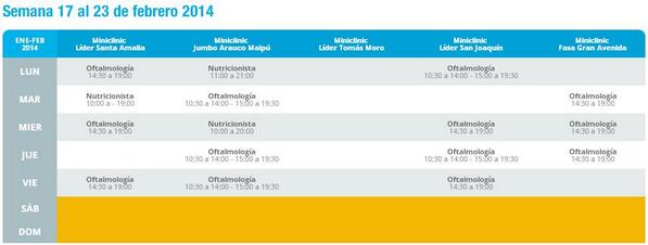 Miniclinic's tweet photo. Amigos, estos son los horarios de nuestros servicios oftalmológicos y nutricionales de esta semana. ¡Los esperamos! http://t.co/gZ6WCvrFpa