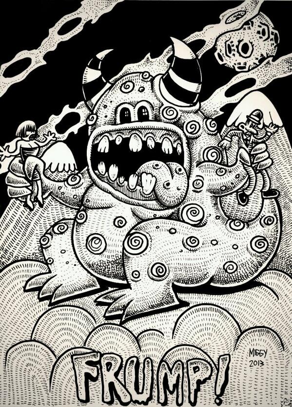 CWMonsters's tweet photo. #Miggy rendition of #Frump @TerrorComics http://t.co/SzO7fAxxQD