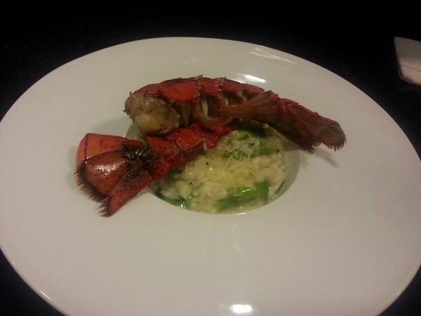 Join us tonight for a special risotto made with asparagus and lobster tail! #redmond #dinner #sear #lobster